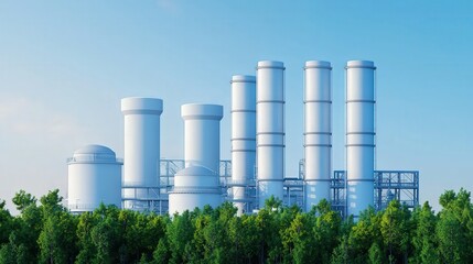 Fototapeta premium Carbon capture and storage integrated with biomass power plant