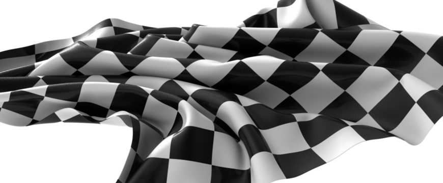 The checkered flag waves in the air Victory is in sight