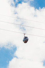 cable car on the sky background In the city of Porto in Portugal 