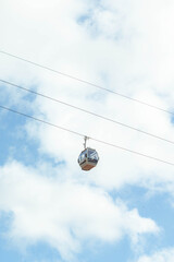 cable car on the sky background In the city of Porto in Portugal 