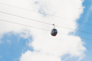 cable car on the sky background In the city of Porto in Portugal 
