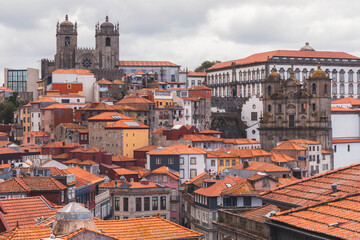 The city of Porto in Portugal seen from above 