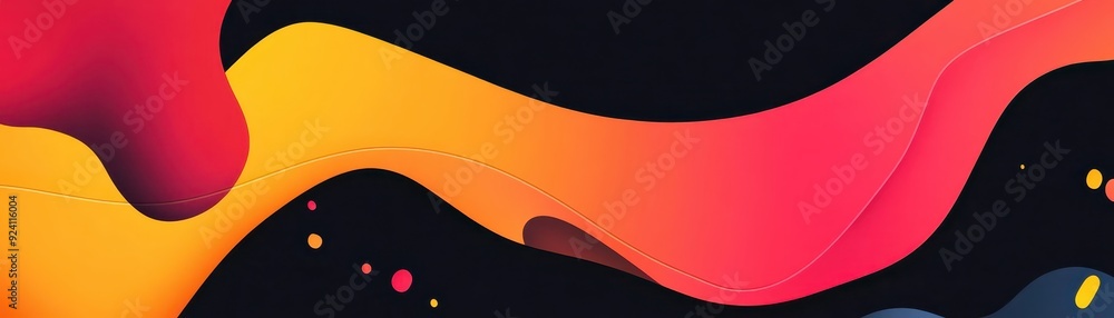 Poster abstract colorful wave with fluid shapes and vibrant gradient blending. perfect for modern backgroun