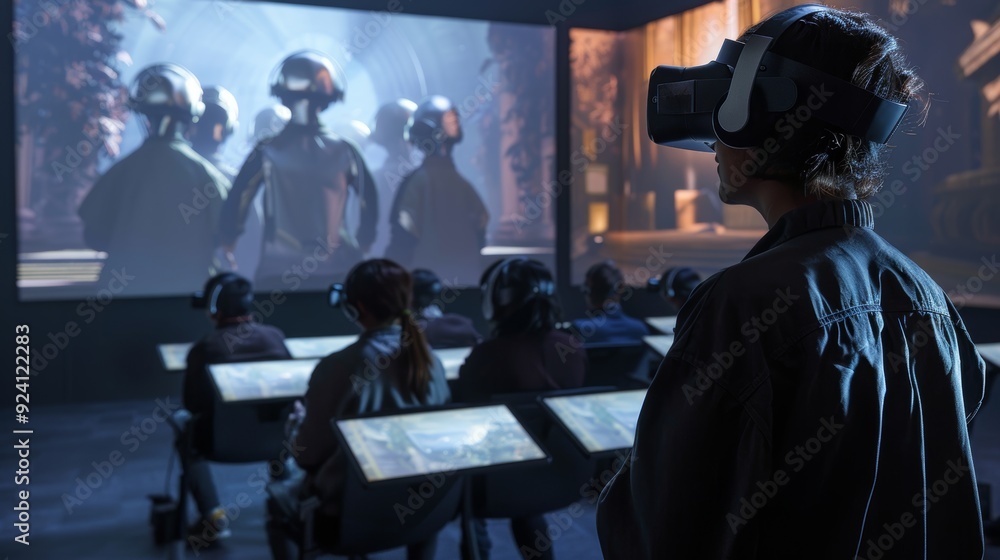 Poster immersive virtual reality classroom for enhanced learning experience and interaction