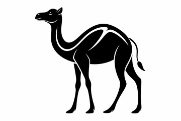 Camel silhouette black vector art illustration