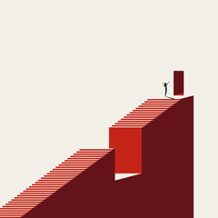 Business success and growth vector concept. Symbol of overcoming challenge, motivation, ambition. Minimal design eps10 illustration