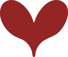 Single Heart, love, romance or valentine's day red heart. Heart vector icons. Artistic red heart love symbols isolated editable vector.	
