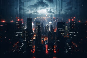 Fototapeta premium Urban Dreamscape Photorealism in a Sci-Fi Metropolis