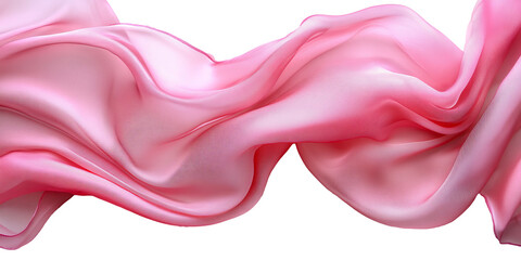 Fototapeta premium Close-up of flowing pink fabric with delicate folds, creating a soft and romantic texture, ideal for backgrounds, fashion design, or branding that emphasizes femininity and elegance.