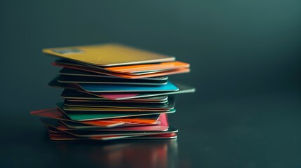 A stack of credit cards represents diverse tools for effective expense management and smarter budgeting.