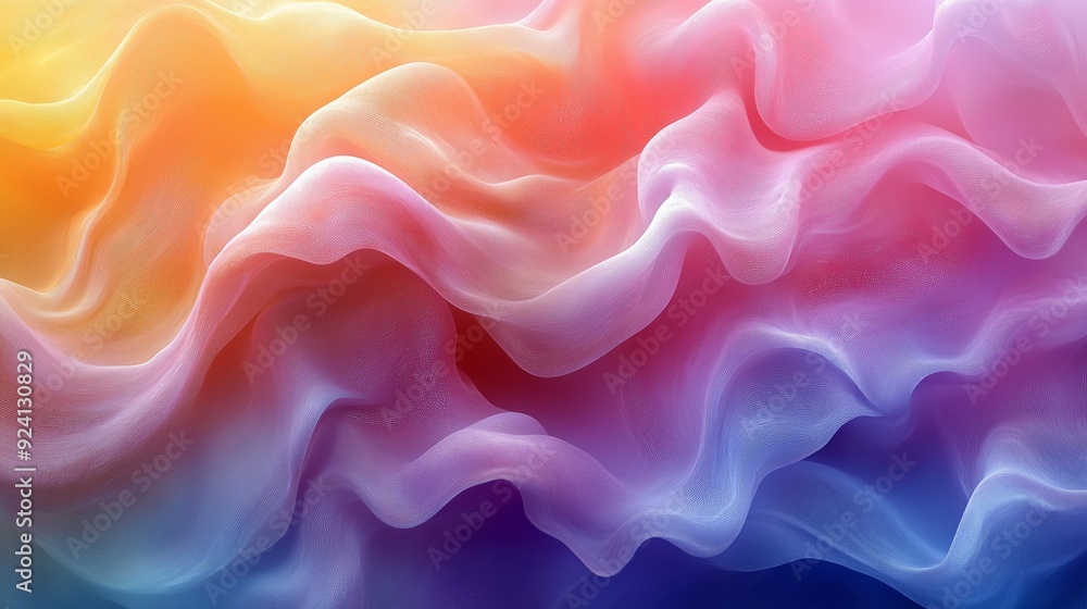 Poster abstract patterns of colorful waves with a gradient blend of soft textures in vibrant hues