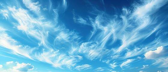 Obraz premium Serene Sky with Wispy Cirrus Clouds - Perfect for Nature and Travel Themes