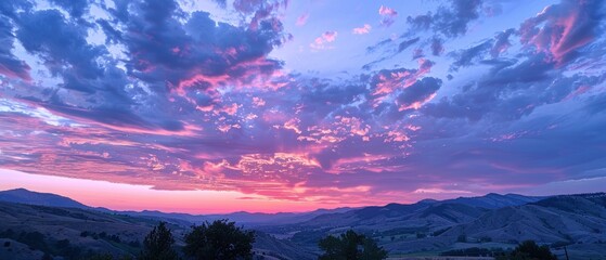 Tranquil Dawn: Pastel-Colored Clouds and First Light of Day Illuminating Serene Sky