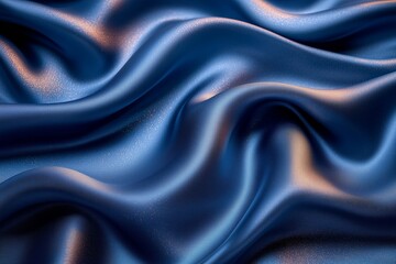 Obraz premium Smooth blue satin fabric draped elegantly, showcasing rich texture and subtle sheen under soft light