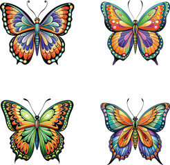 A butterfly vector illustration set