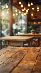 Table in a bar with a blurred background