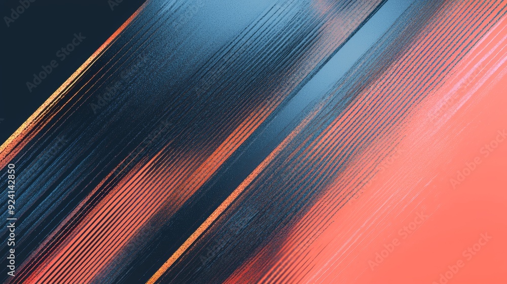 Poster captivating abstract background with diagonal lines transitioning from blue to orange, exuding moder