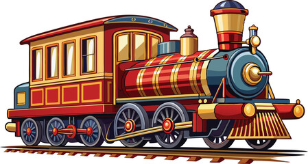 A vintage train vector illustration © Creative_Hamza