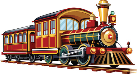 A vintage train vector illustration © Creative_Hamza