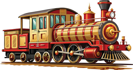 A vintage train vector illustration © Creative_Hamza