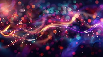 Abstract Light Trails and Glowing Bokeh