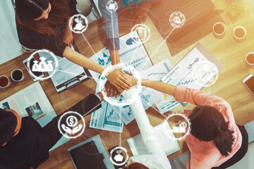 Finance and Money Transaction Technology Concept. Icon Graphic interface showing fintech trade...