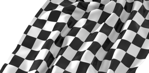 The checkered flag waves in the air Victory is in sight