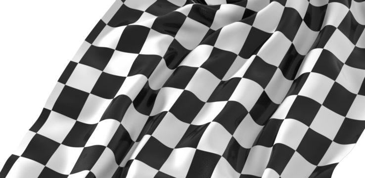 The checkered flag waves in the air Victory is in sight