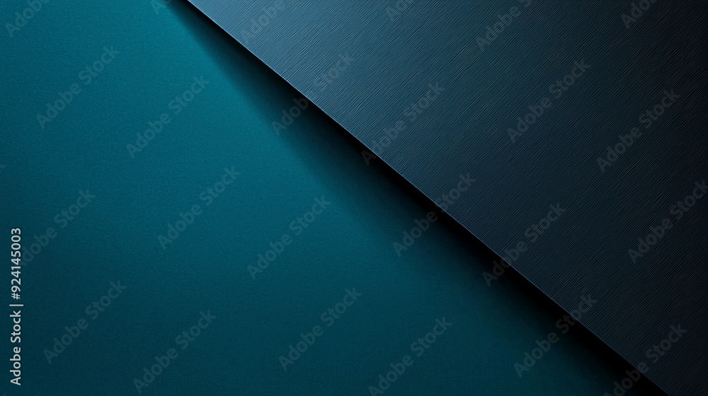 Poster diagonal line on a textured dark blue background, creating two triangle shapes, one dark and one tea