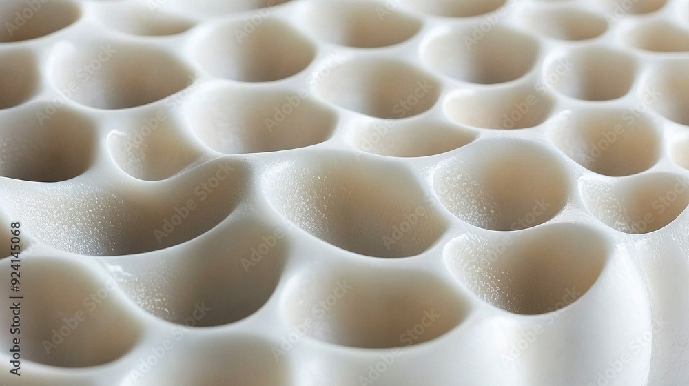 Poster a photo of a white object with numerous holes scattered throughout its surface