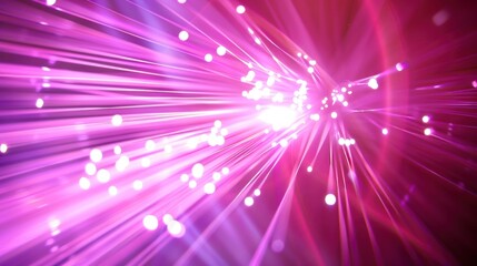 Abstract Pink Fiber Optic Light Display