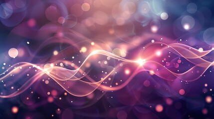 Abstract Glowing Waves with Bokeh Lights