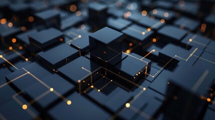 Abstract Digital Network with Golden Connections
