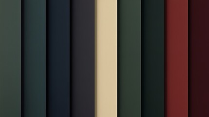 Geometric background with vertical stripes in shades of green, red, brown and beige, creating a modern and elegant design