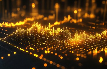 Fototapeta premium Golden Market Financial Chart Emblematic of Corporate Success and Growth, Capturing the Essence of Business Prosperity.