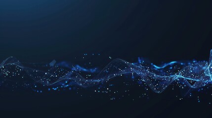 Abstract Blue Digital Wave Background