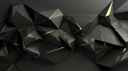 Abstract Black and Gold Geometric Design