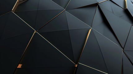 Geometric Abstract Black and Gold Background