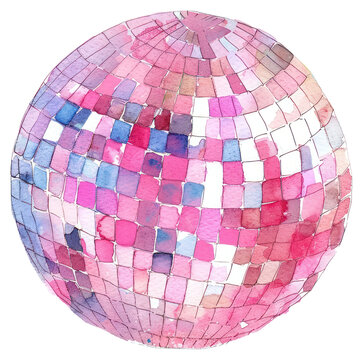 recommend clip art: PNG  Colorful watercolor disco ball