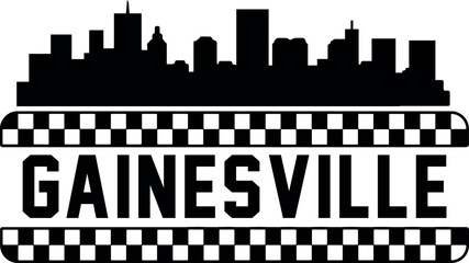 Fototapeta premium Gainesville Florida Skyline Silhouette Vector 