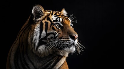 Fototapeta premium 黒い背景とトラ