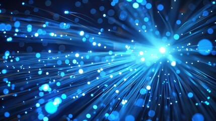 Abstract Blue Fiber Optic Lights