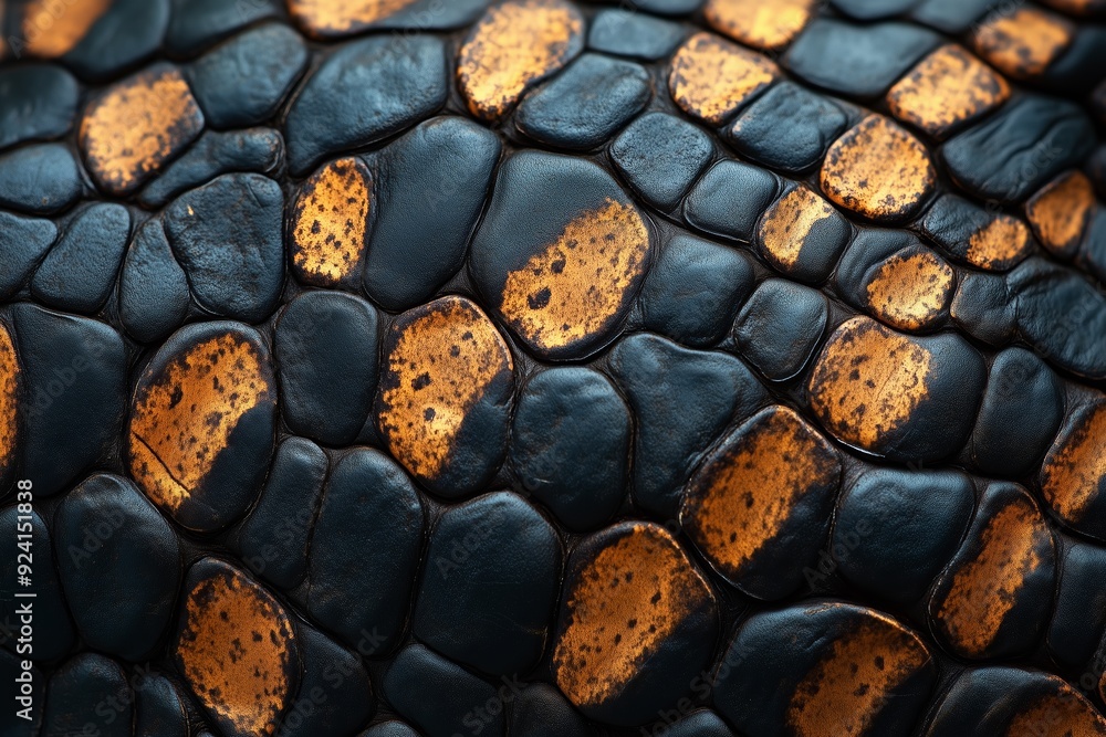 Poster close-up view of textured reptile skin showing intricate patterns and natural colors in a detailed s