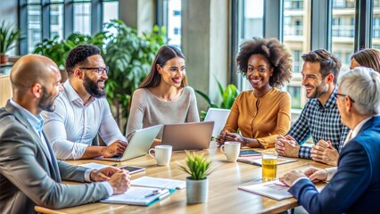 Diverse Business Meetings in Modern Office with Professional Team Collaboration