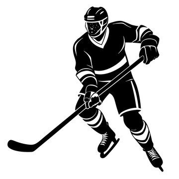 recommend clip art: hockey player silhouette vector illustration