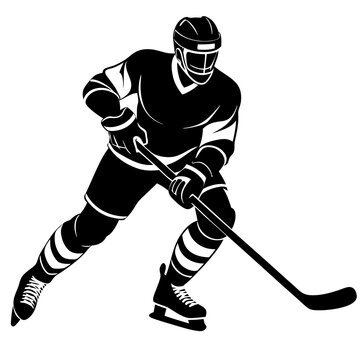 recommend clip art: hockey player silhouette vector illustration