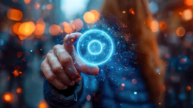 Businessman touchscreen on the graph of a media screen, Technology Process System Business with Communication and marketing concept