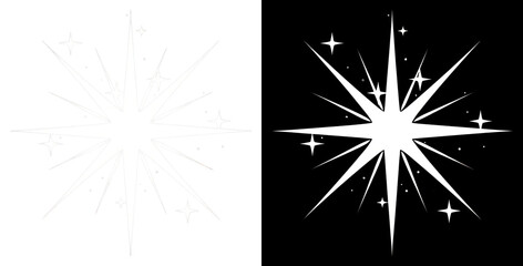 Obraz premium PNG Vintage starburst design elements