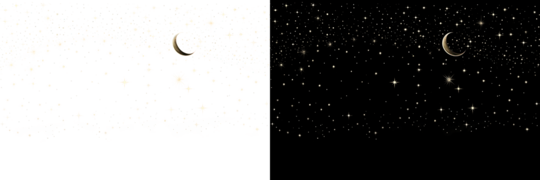 PNG Starry night sky crescent moon