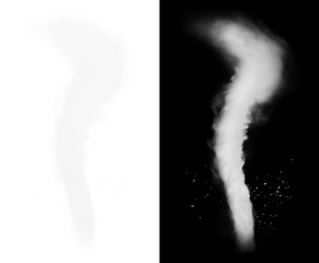 PNG White smoke isolated on black